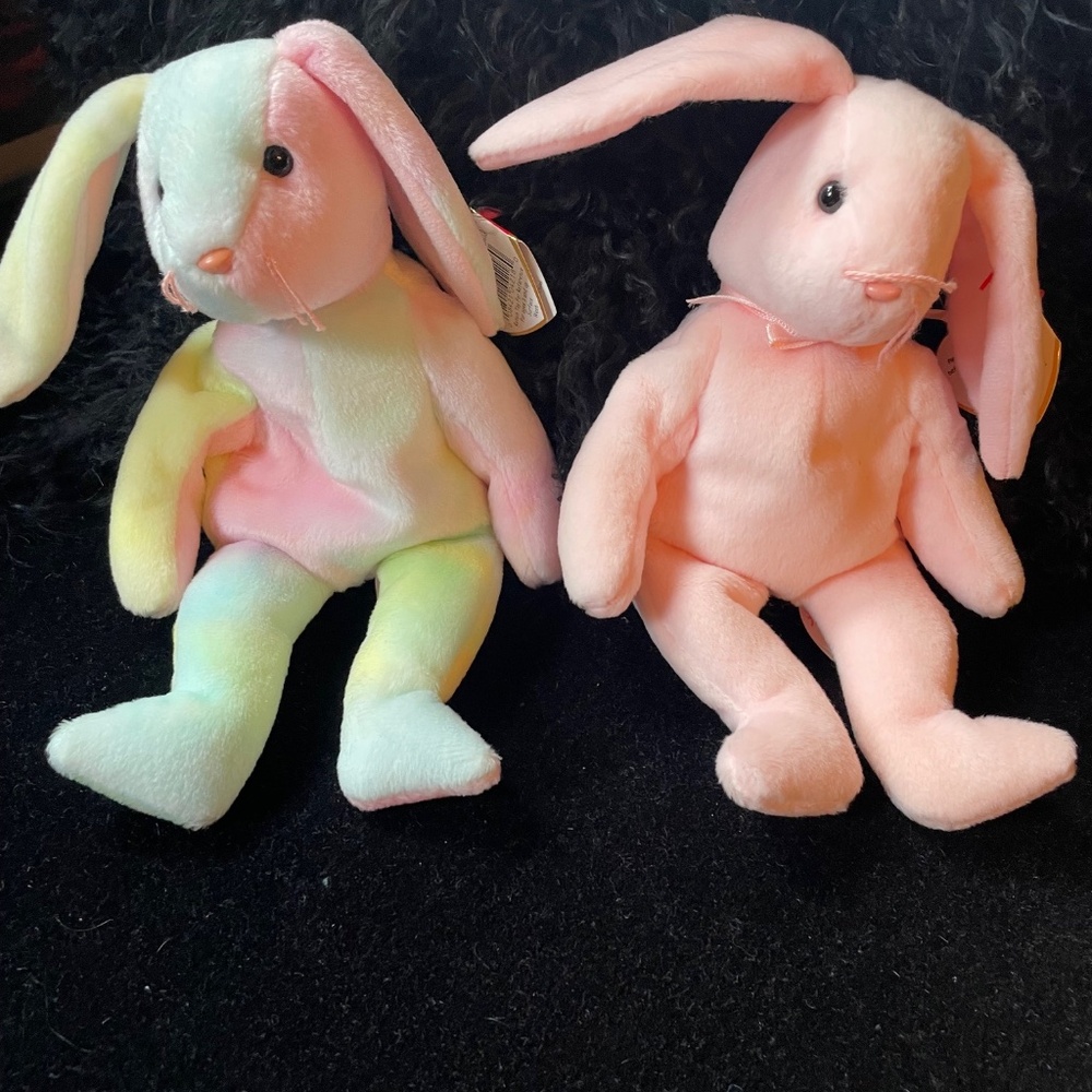 Easter Bunny Beanies Mint With Tags MWT Pair